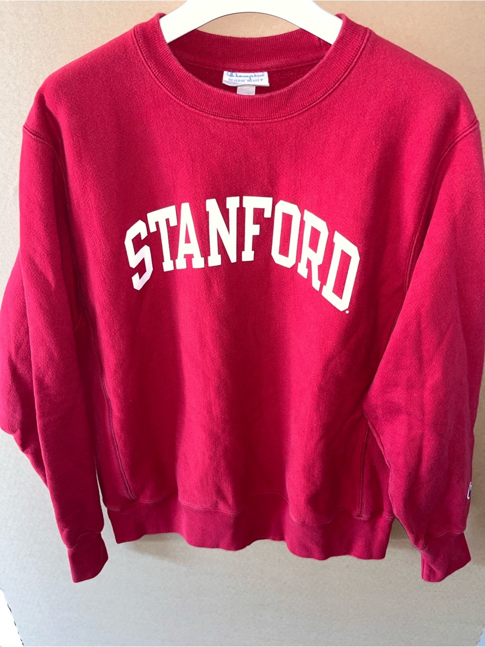 Vintage 90s Champion Reverse Weave Stanford University Red Sz Medium Sweatshirt